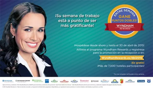 Wyndham Hotel Group ofrece doble puntaje de su programa de lealtad durante días de semana