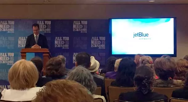 JetBlue anuncia que comenzara a volar a Quito a partir del 2016