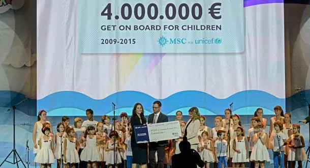 MSC Cruceros aporta 4 millones de euros a UNICEF