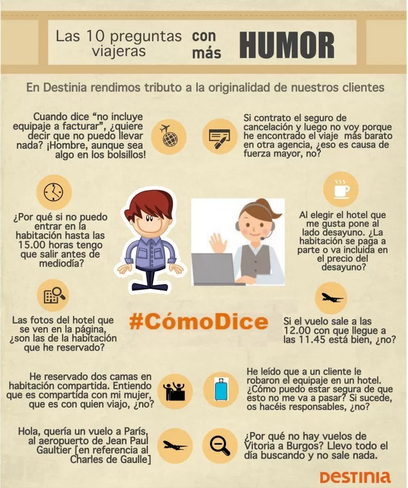 LAS 10 PREGUNTAS MAS CURIOSAS QUE HA ESCUCHADO UN GESTOR DE VIAJES