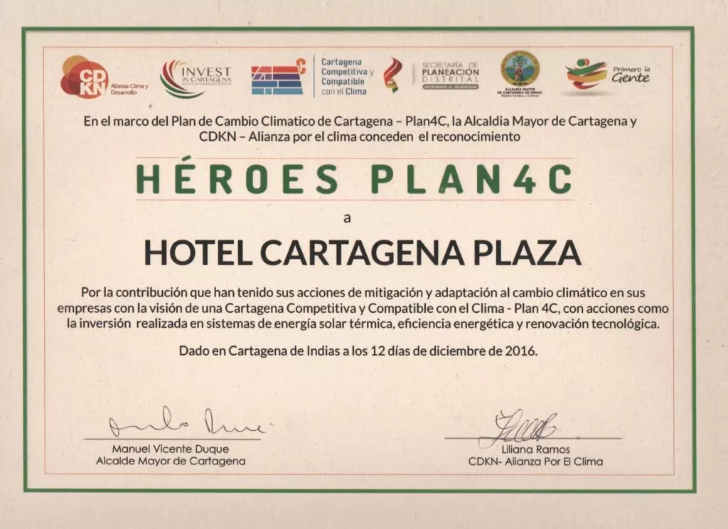HOTELES DORADO PLAZA RECONOCIDOS COMO HEROES PLAN 4C