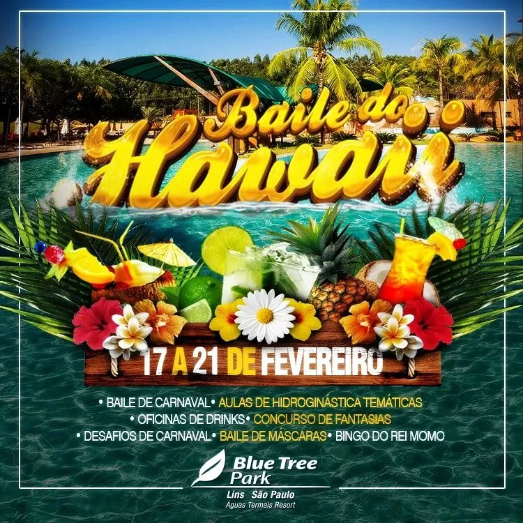 Blue Tree Park Lins (SP) realiza Baile do Hawaii neste mês