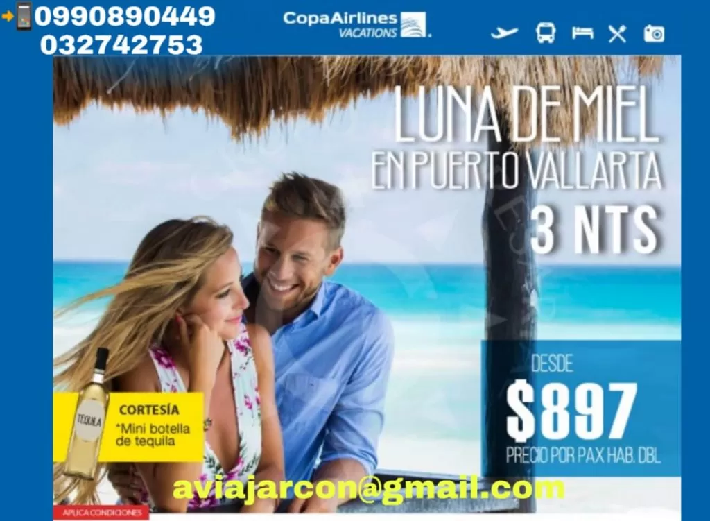 La luna de miel de tus sueños en Puerto Vallarta Incluye ticket aéreo desde Quito / Guayaquil