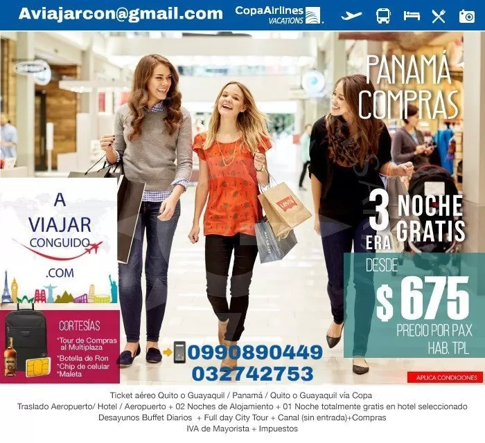 Panamá Compras desde $ 675 y recibes cortesias
