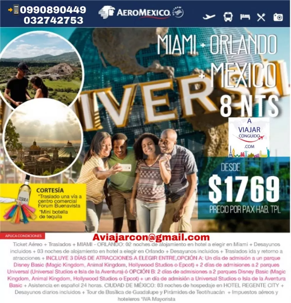 Miami + Orlando + México 8 noches desde $ 1769