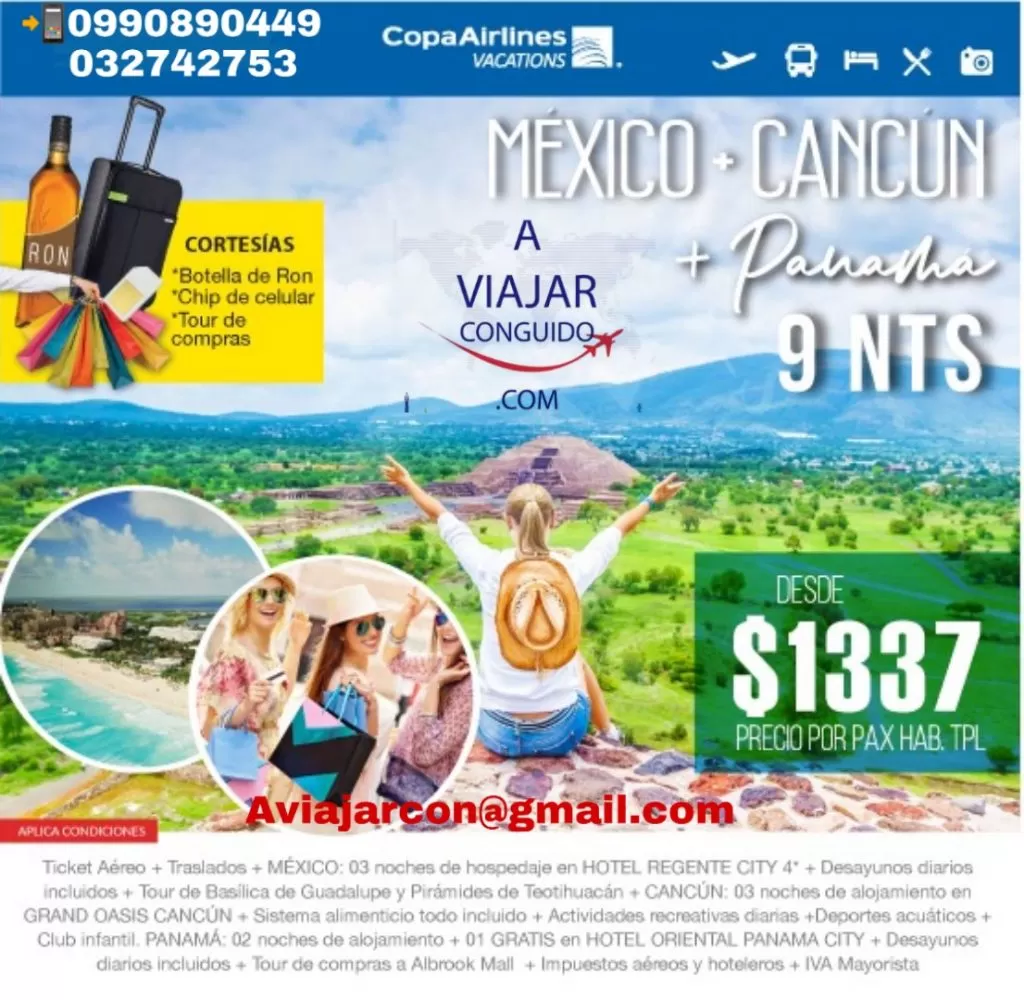 MEGA COMBINADO DE LOCURA MÉXICO – CANCÚN – PANAMÁ 09 NOCHES