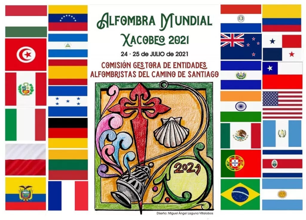 EL CONGRESO ORGANIZADO POR LA ORDEN DEL CAMINO DE SANTIAGO  PRESENTA EL BOCETO  OFICIAL DE LA ALFOMBRA DEL XACOBEO DEL 2021