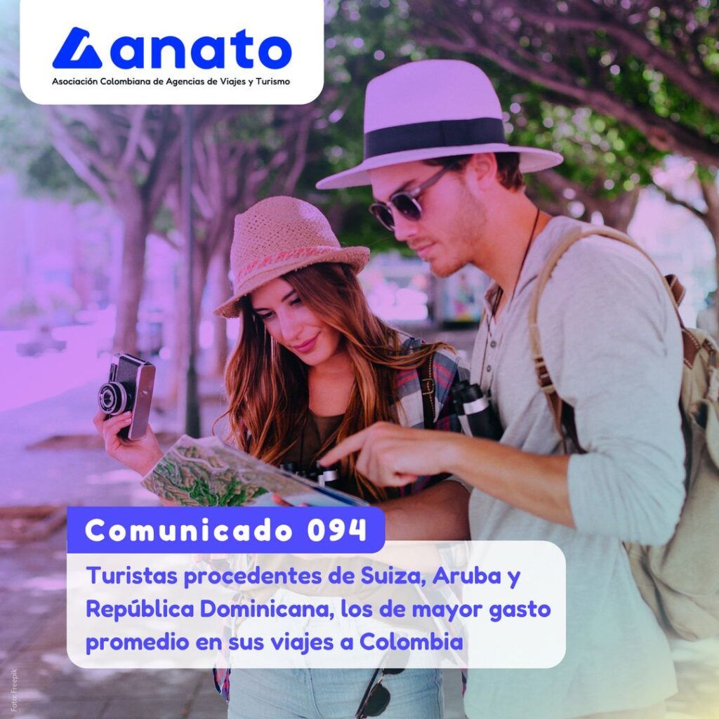 Turistas procedentes de Suiza, Aruba y República Dominicana, los de mayor gasto promedio en sus viajes a Colombia
