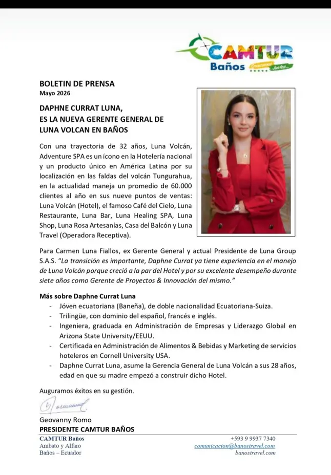 Daphne Currat es la nueva Gerente General de Luna Volcán