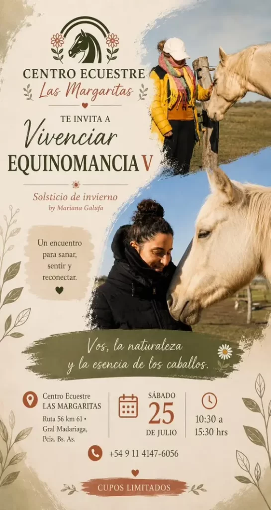 Centro Ecuestre Las Margaritas organiza encuentro de equinomancia en Buenos Aires