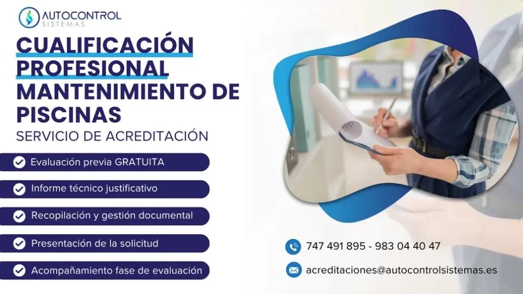 Servicio de gestión integral para la acreditación de mantenimiento de piscinas