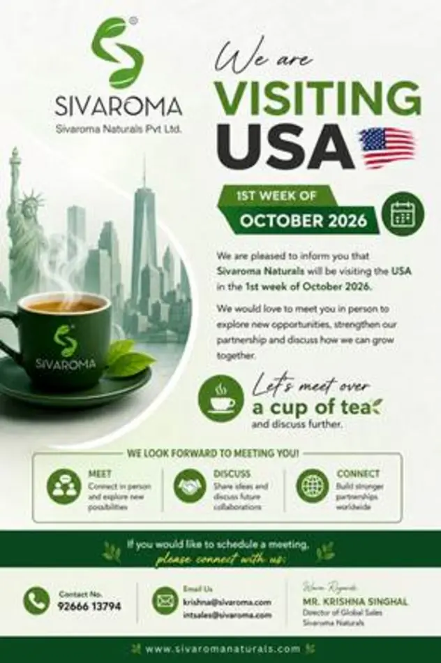 Sivaroma Naturals announces upcoming business visit to the USA in October 2026