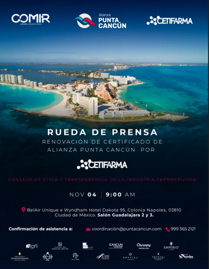 Alianza Punta Cancún renovará certificación de CETIFARMA en conferencia