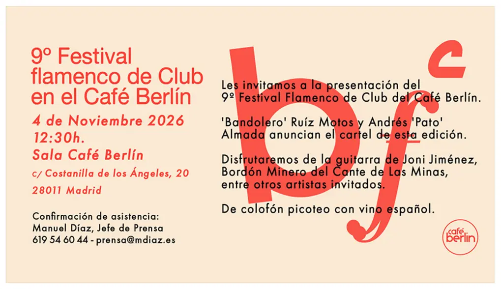 El Café Berlín presenta la novena edición de su Festival Flamenco
